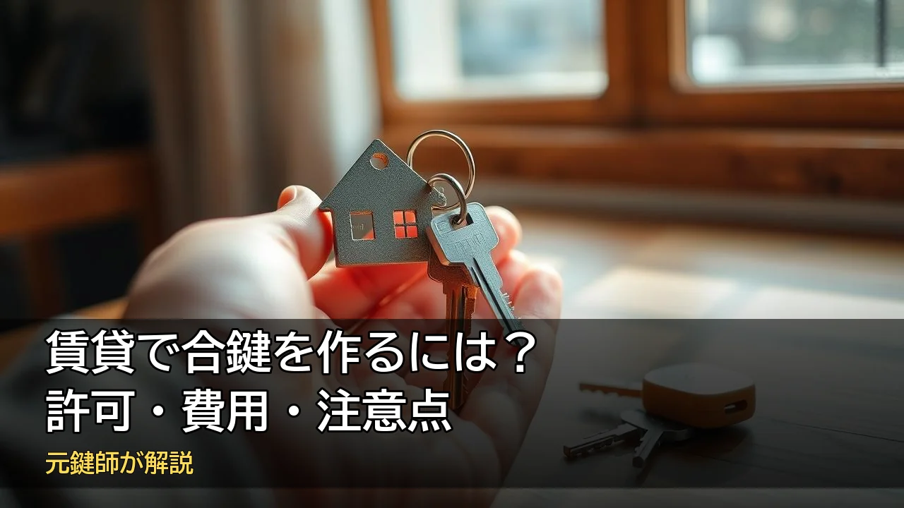 賃貸で合鍵を作る方法・許可の取り方・費用・注意点を元鍵師が解説