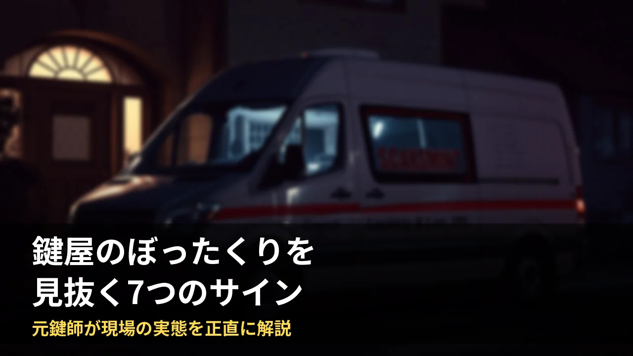 鍵屋のぼったくりを見抜くサイン｜元鍵師が解説