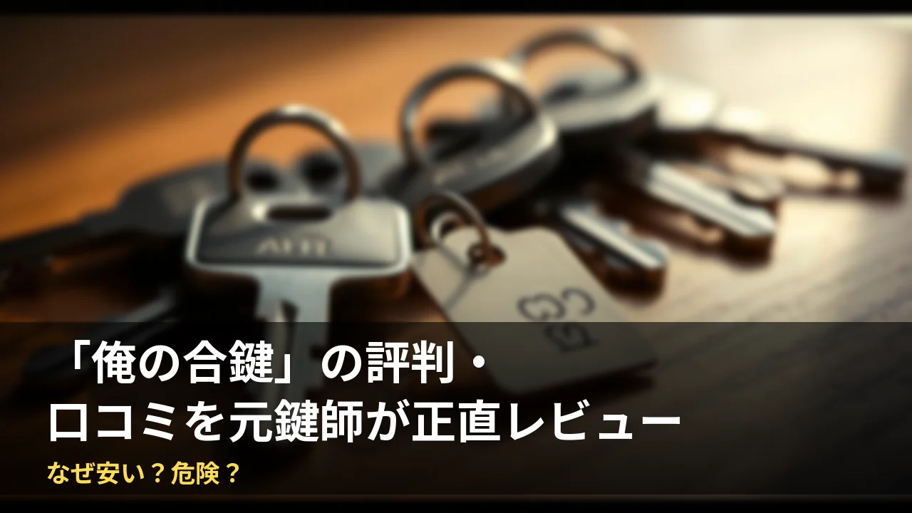 俺の合鍵の評判・口コミを元鍵師が正直レビュー