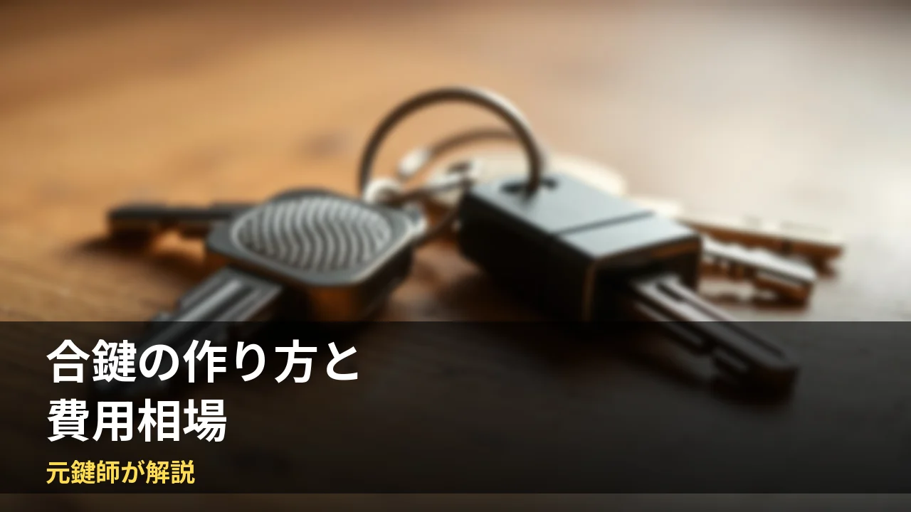 合鍵の作り方と費用相場を元鍵師が解説
